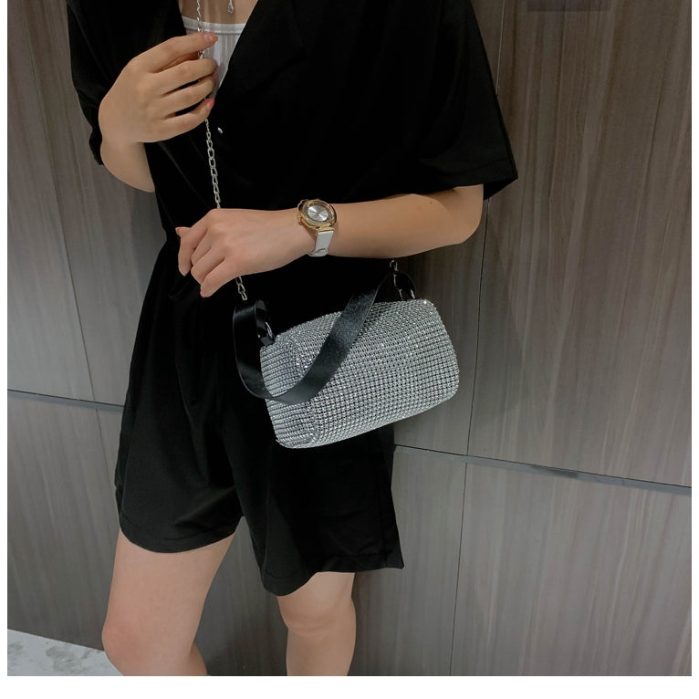 IELGY Diamond bucket bag Korean crossbody shoulder bag fashion chain dinner bag