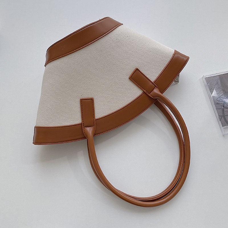 IELGY stitching bucket bags Women's bags zipper Fashion large capacity canvas ladies shoulder bags handbags fashion, trend
