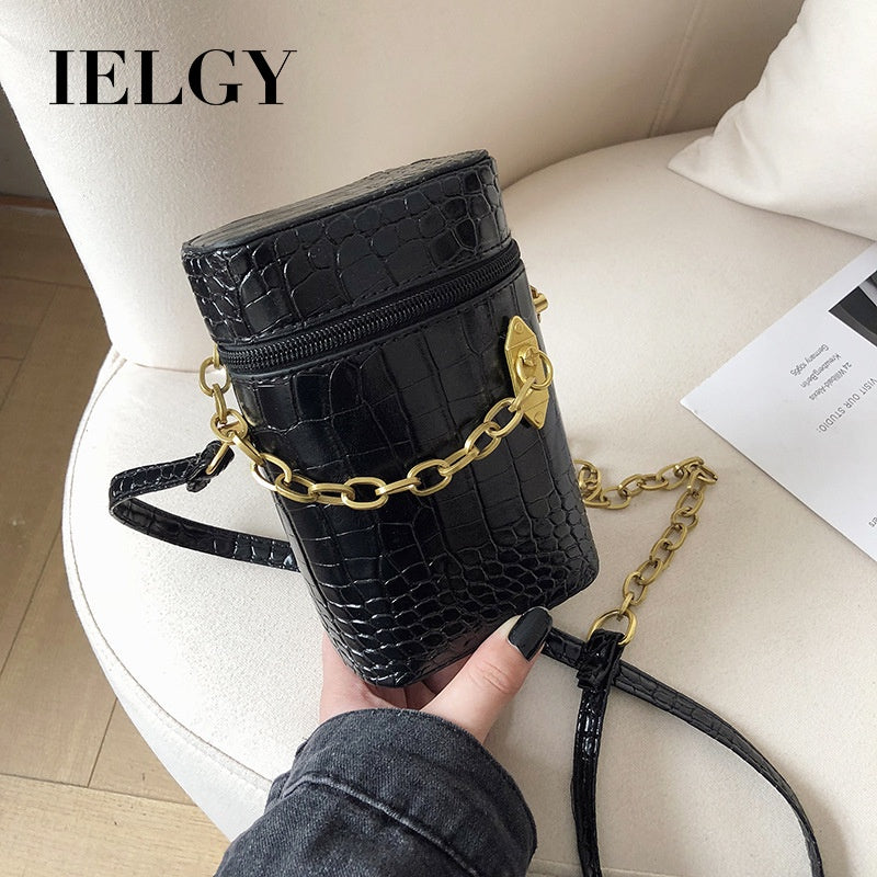 IELGY crocodile pattern chain fashion simple messenger bag personality ins trend shoulder bag