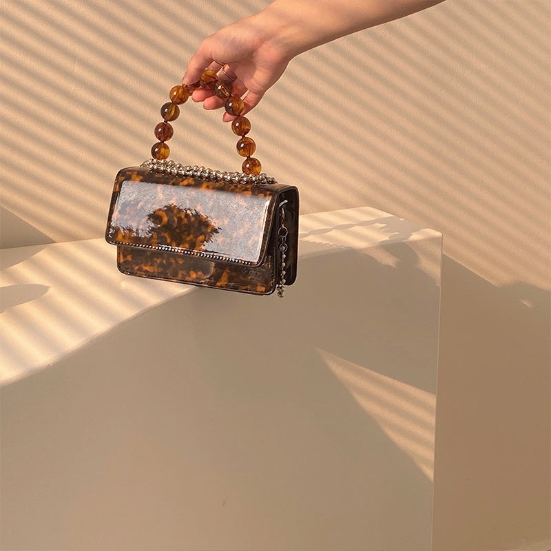 IELGY niche design retro fashion beaded chain messenger bag