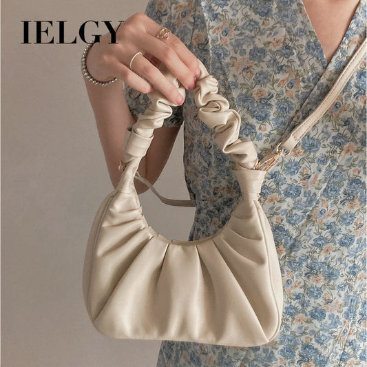 IELGY Ladies armpit bag fold cloud bag shoulder messenger bag niche texture handbag