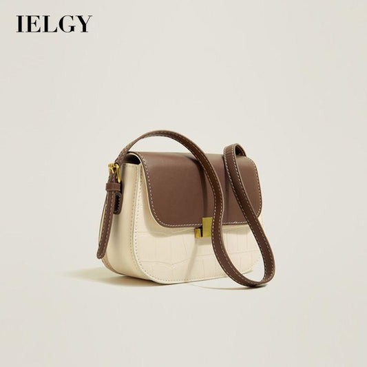 IELGY color matching shoulder strap adjustable ladies retro high-end crossbody bag