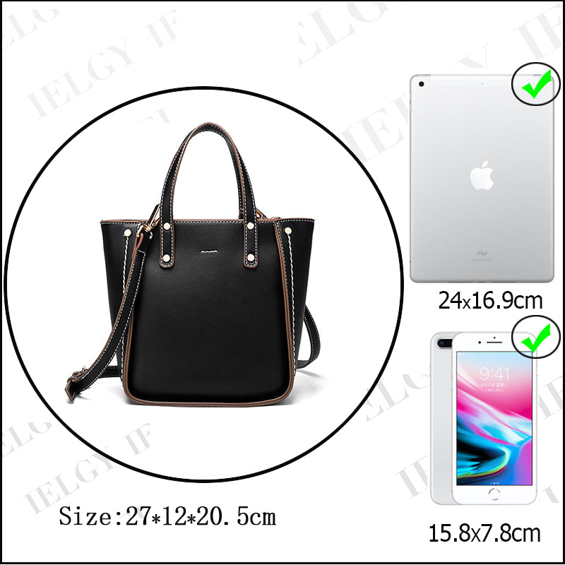 IELGY bucket Atmosphere street shoot rivet Handbag black Messenger Bag Small New Trendy Fashion