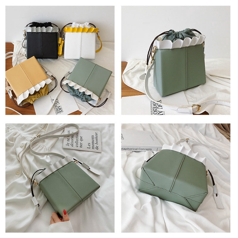 IELGY Bucket bag fashion foreign shoulder shoulder bag Korean version of the simple small bag
