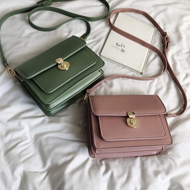 IELGY Korean version of one-shouldered slung ins fashion texture simple square bag