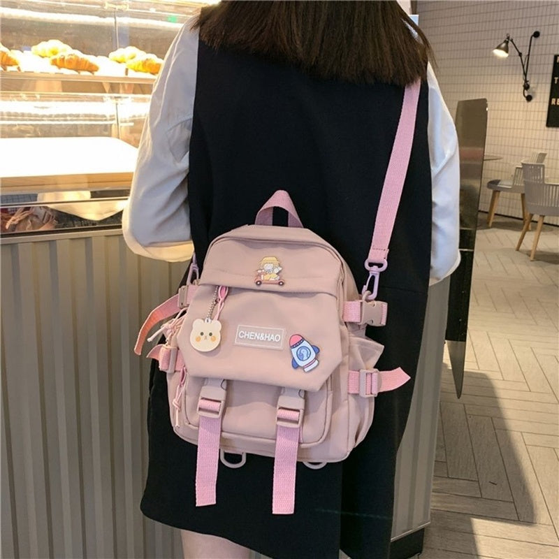 IELGY Mini Backpack Women's Fashion One Shoulder Messenger Bag All-match Multifunctional Small Backpack