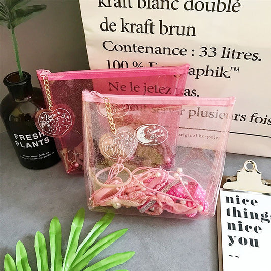 Transparent PVC jelly cosmetic bag wash