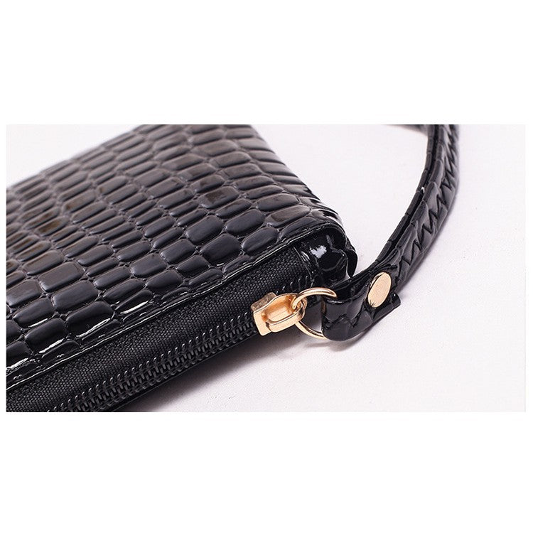 IELGY Crocodile Pattern Clutch Women's Mobile Phone Bag Wallet Leather Small Bag
