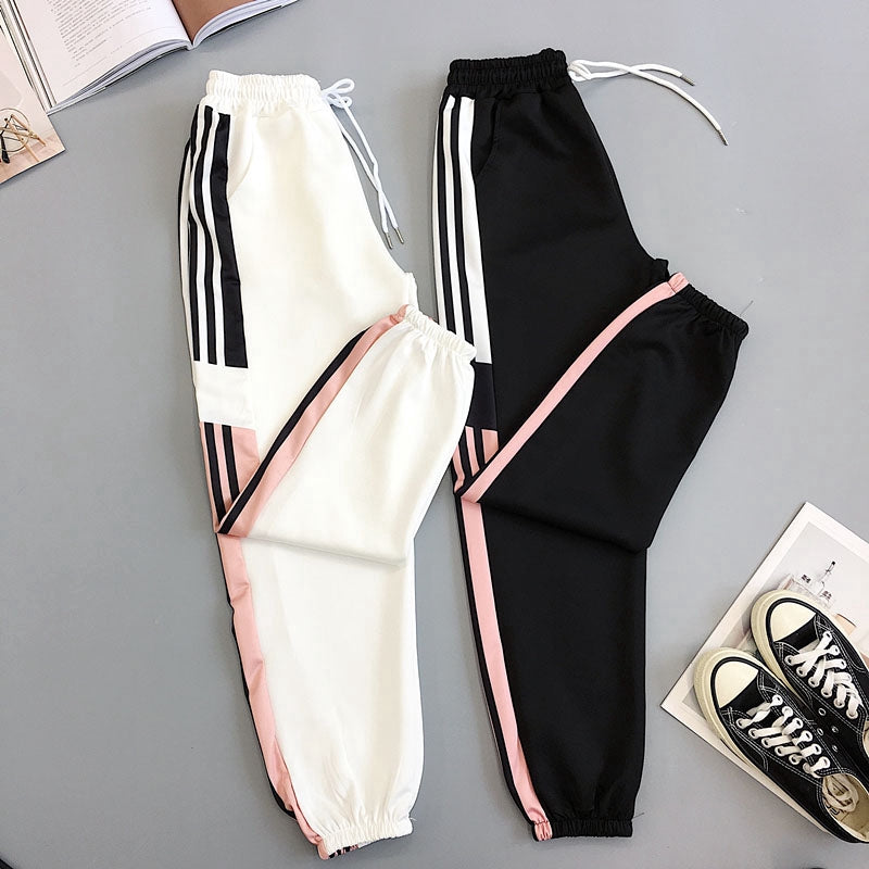 IELGY Women's sweatpants Korean version of the tide loose Harajuku bf wind beam feet wild casual pants