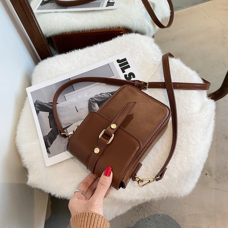 IELGY Korean fashion bag female tide joker ins shoulder crossbody simple mobile phone bag