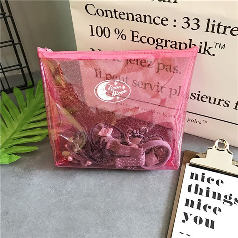 Transparent PVC jelly cosmetic bag wash