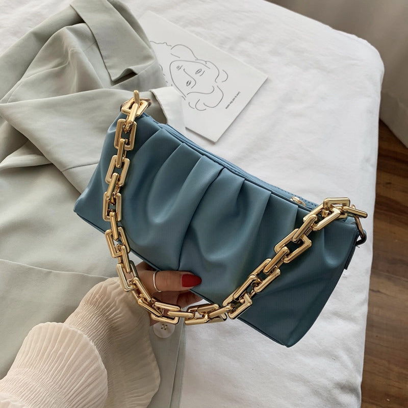 IELGY  Fold chain small bag women fashion single shoulder bag Korean version oblique satchel