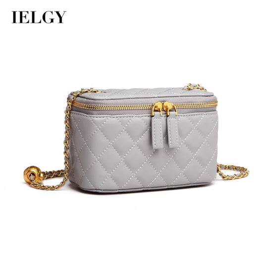 IELGY Women's bag Fashion One shoulder PU Chain Rhombus Solid color All-match Crossbody