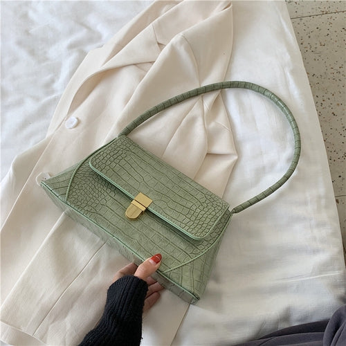 IELGY Crocodile stick underarm bag for women