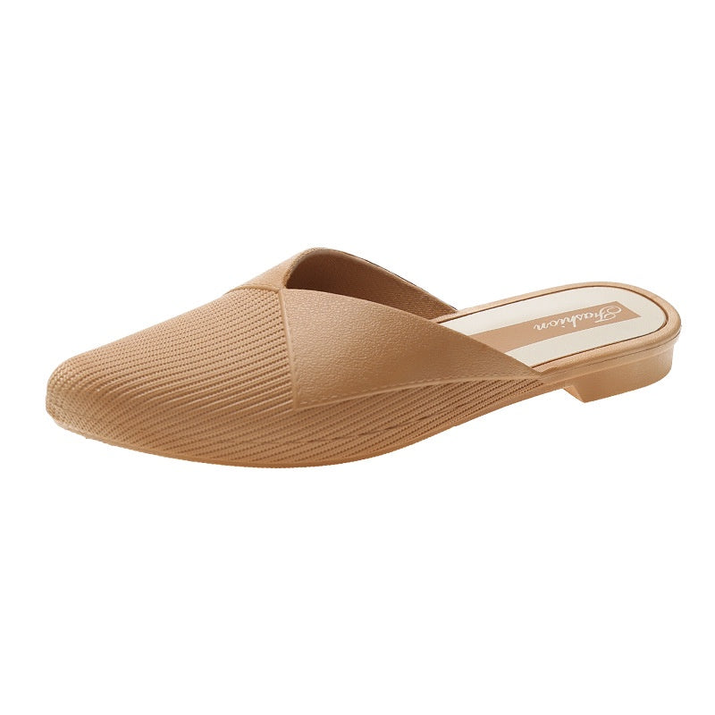 IELGY casual Korean style solid color fashion outer wear Baotou slippers