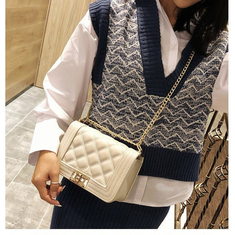 Korean version of the chain rhombic lock shoulder bag Messenger bag