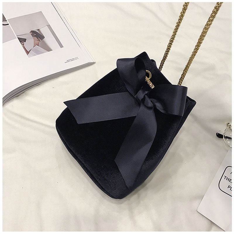Korean version of the retro bucket bag chain shoulder bag female