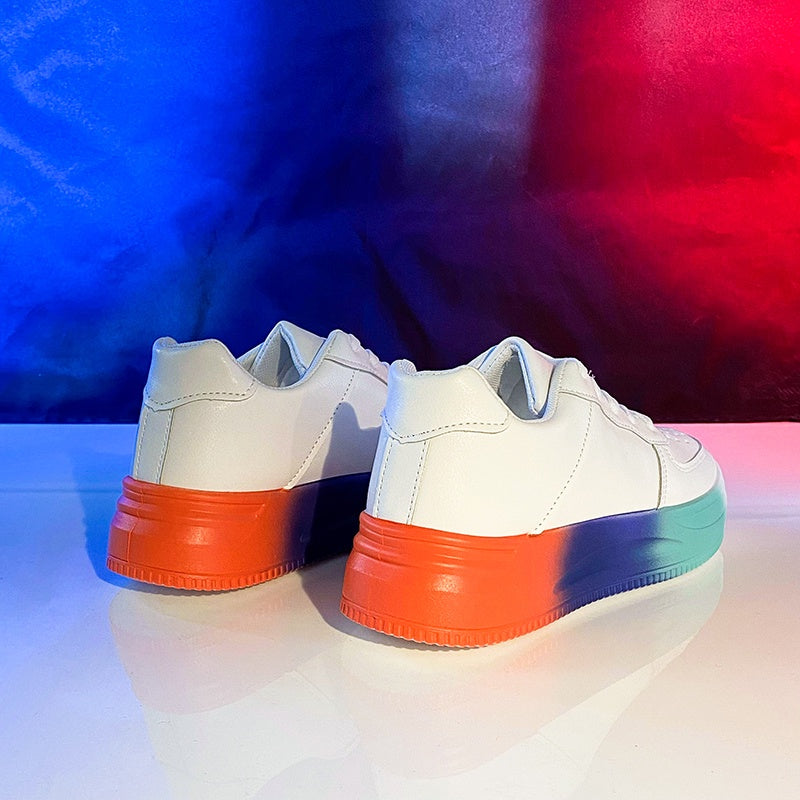 IELGY Korean style flat round toe color matching casual shoes