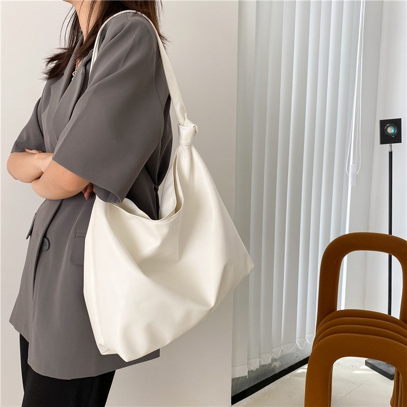 IELGY casual simple soft face solid color ladies big bag