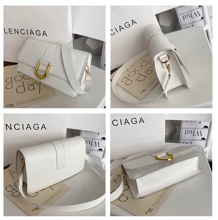 IELGY Ladies summer western style  One Shoulder Underarm Bag Solid Color Snap Button Square Bag for Women's Street Fashion