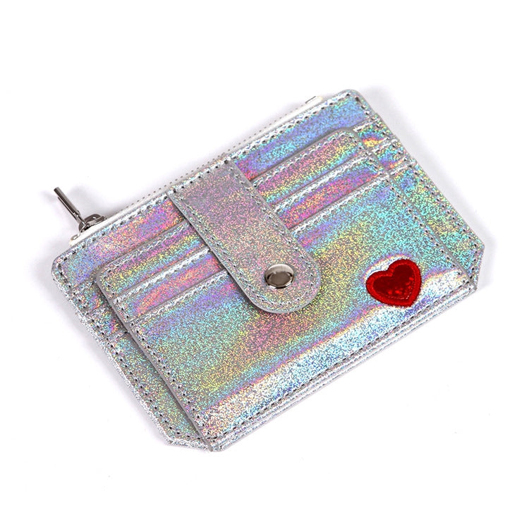 IELGY laser PU leather embroidery card holder card zip coin purse