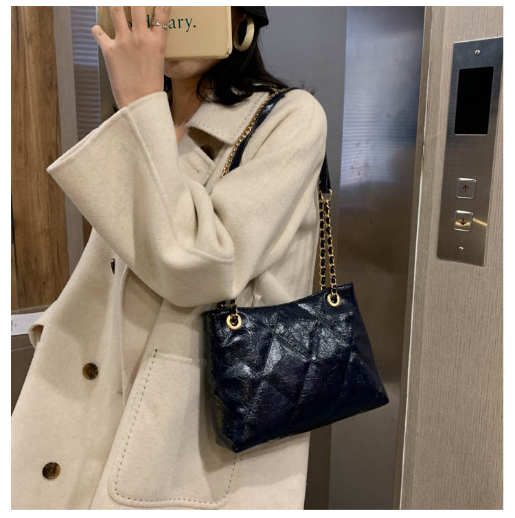 IELGY Ladies niche design rhombus embroidery thread bag