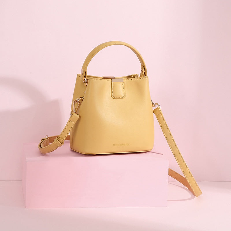 IELGY fashion small bag female wild tide bucket bag handbag Single shoulder messenger solid color large capacity for ladies trendy