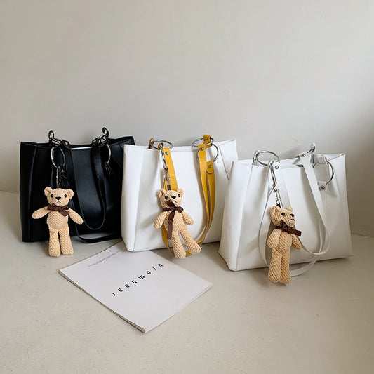 IELGY Metal Ring Simple Large Capacity One-shoulder Tote Bag