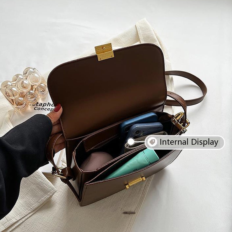 IELGY Women's high-end retro messenger shoulder and armpit small square bag