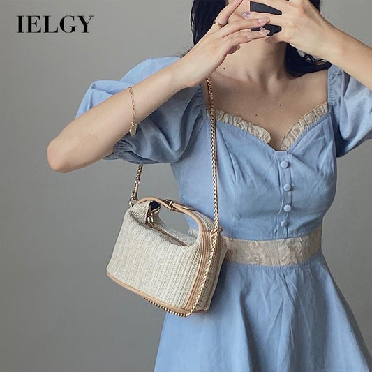 IELGY Straw handbag fashion hand bag female bag tide all-match one-shoulder diagonal bag