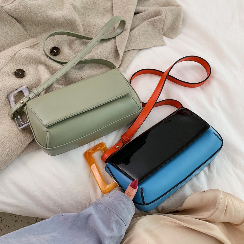 IELGY contrast color is still small and fresh single shoulder small square bag