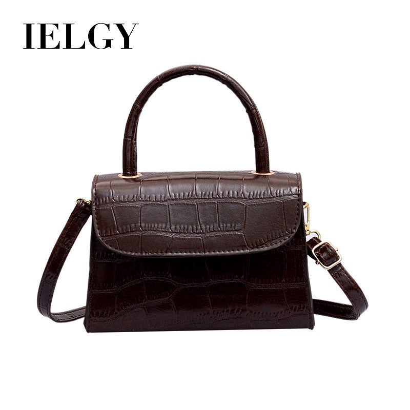 IELGY portable small square bag stone shoulder bag diagonal package