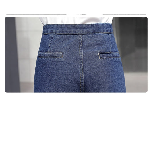 IELGY Super fire straight loose jeans wide leg pants women high waist cropped pants