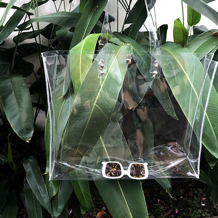 Ins transparent package PVC jelly package shopping beach bag