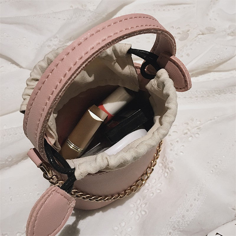 Shoulder bag chain bag portable mini bucket bag