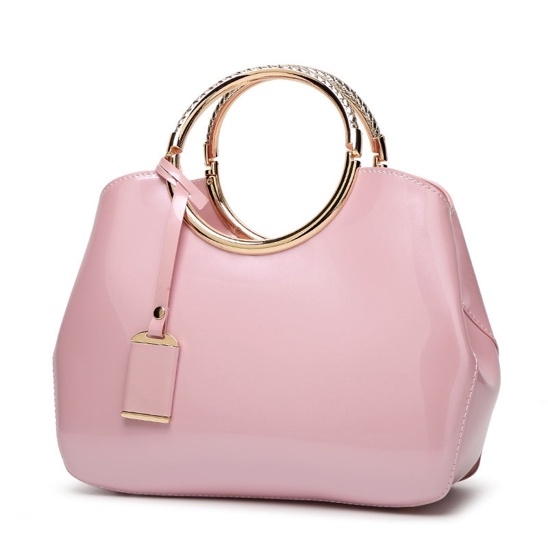 IELGY Patent leather bag shoulder bag, European and American style, bright face handbag