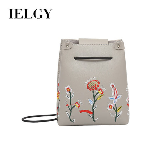 IELGY Mini embroidered bucket bag shoulder bag