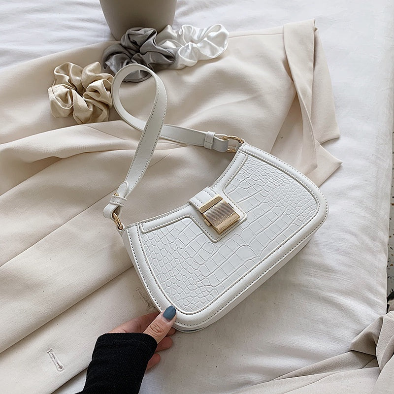 IELGY Crocodile pattern French niche Korean fashion plaid casual all-match handbag