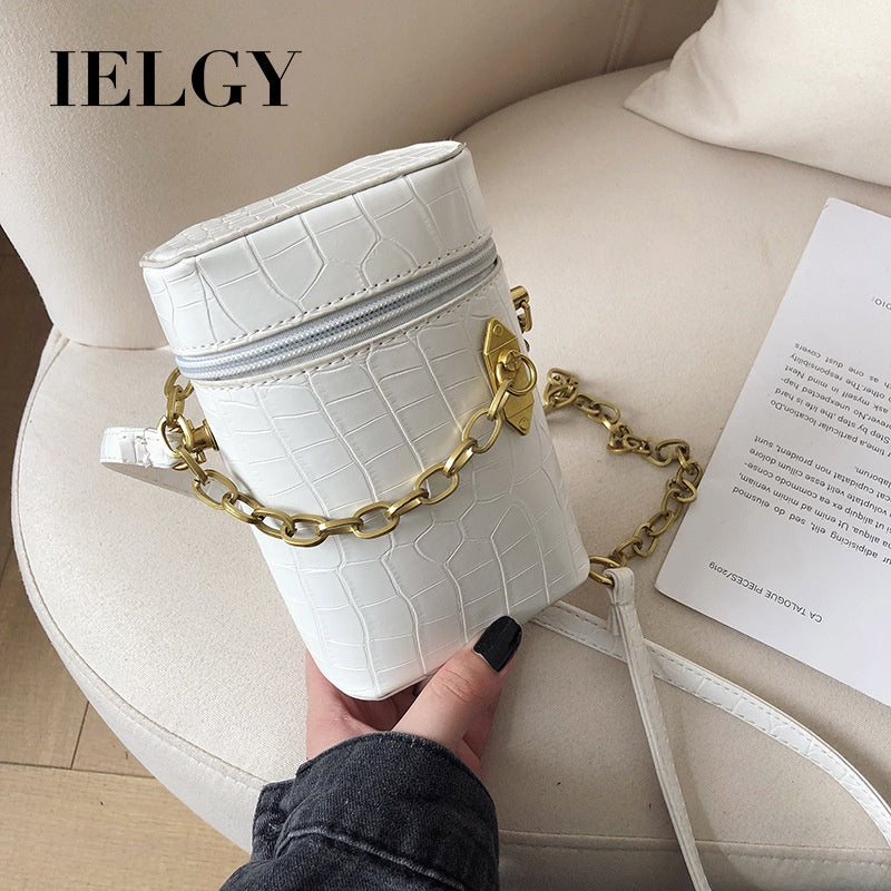 IELGY crocodile pattern chain fashion simple messenger bag personality ins trend shoulder bag