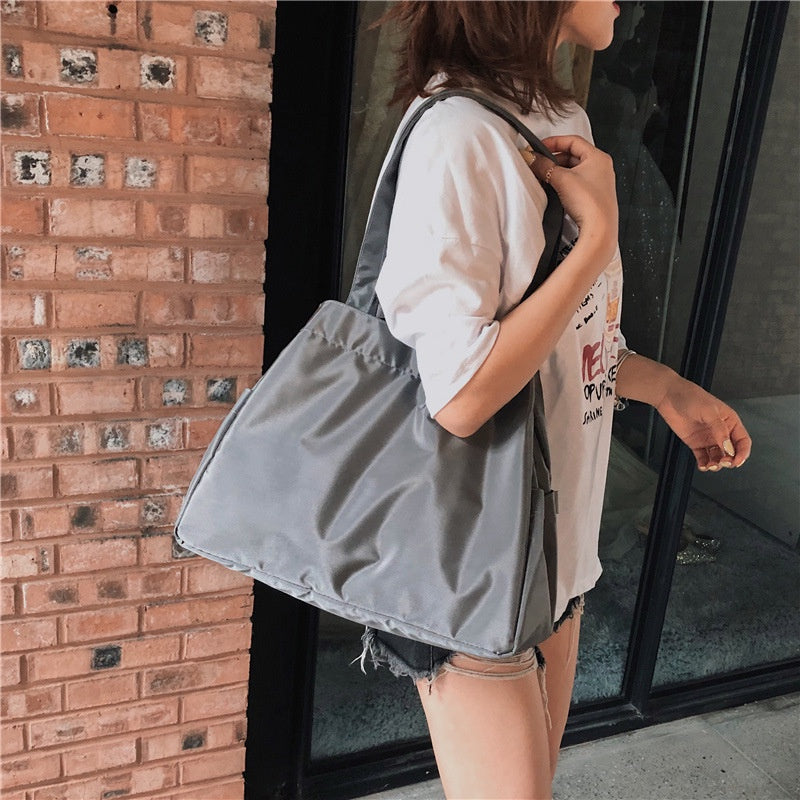 IELGY Women's bag simple Korean version casual portable all-match large capacity fashion Oxford one shoulder