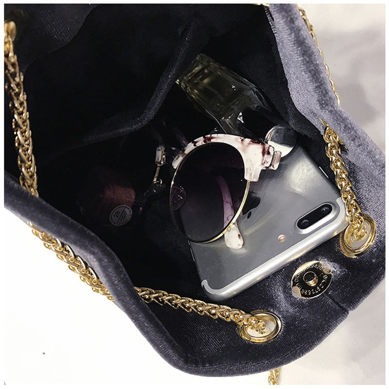 Korean version of the retro bucket bag chain shoulder bag female