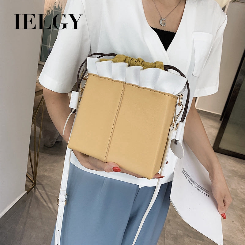 IELGY Bucket bag fashion foreign shoulder shoulder bag Korean version of the simple small bag