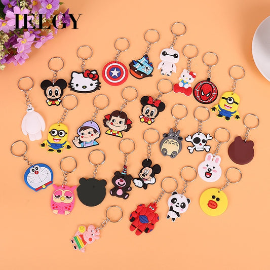 IELGY Creative cute cartoon small gift small pvc soft rubber keychain key ring pendant