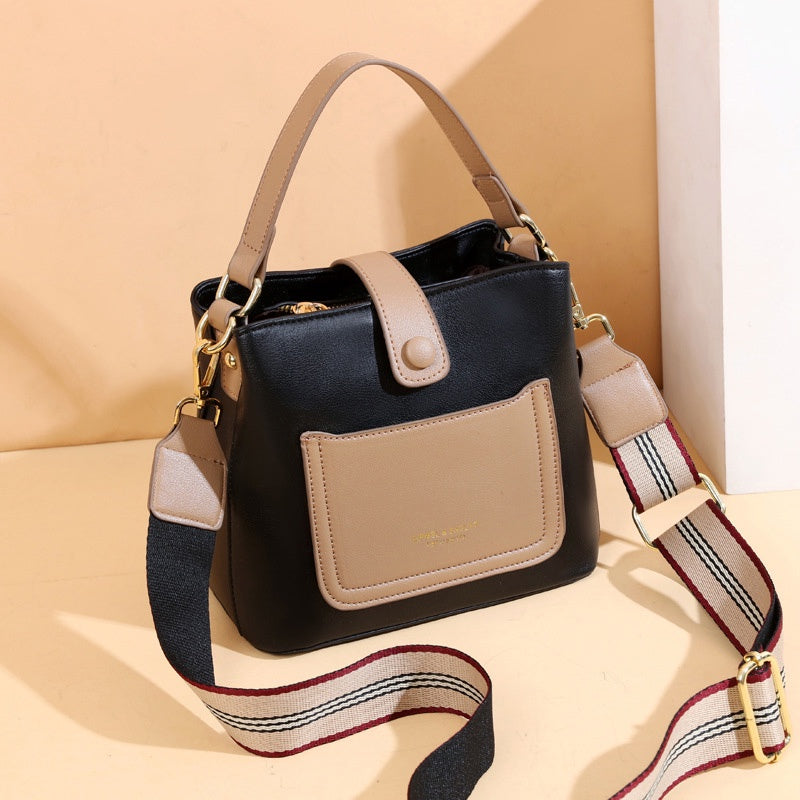 IELGY women's large-capacity fashion wide shoulder strap crossbody bag