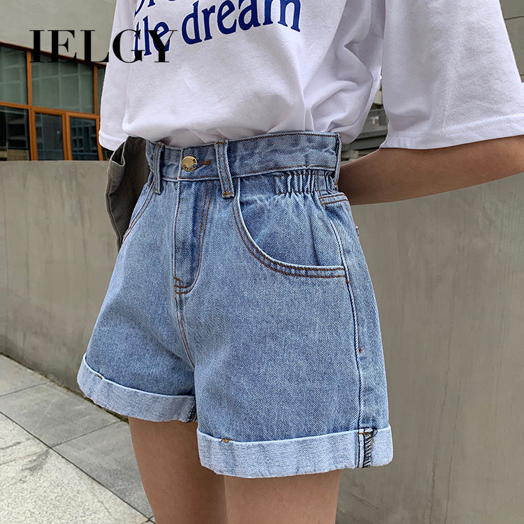 IELGY Women's high waist slimming jeans shorts