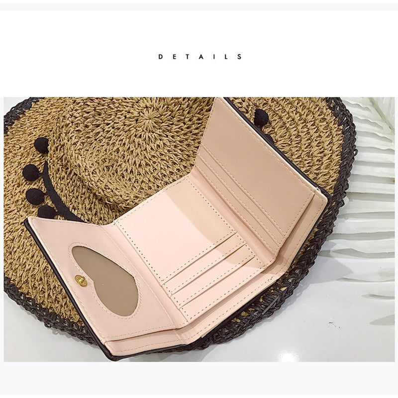 Mini wallet new female short paragraph folding space space change bit