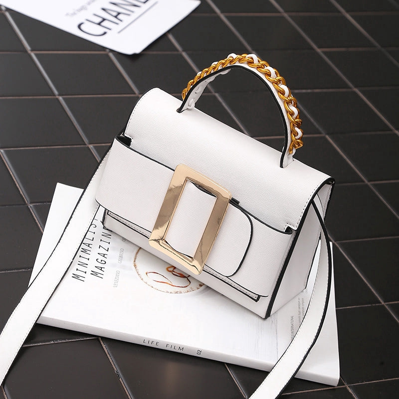 IELGY Crossbody exaggerated belt buckle handbag square box