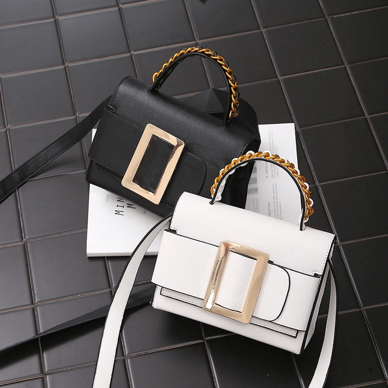 IELGY Crossbody exaggerated belt buckle handbag square box