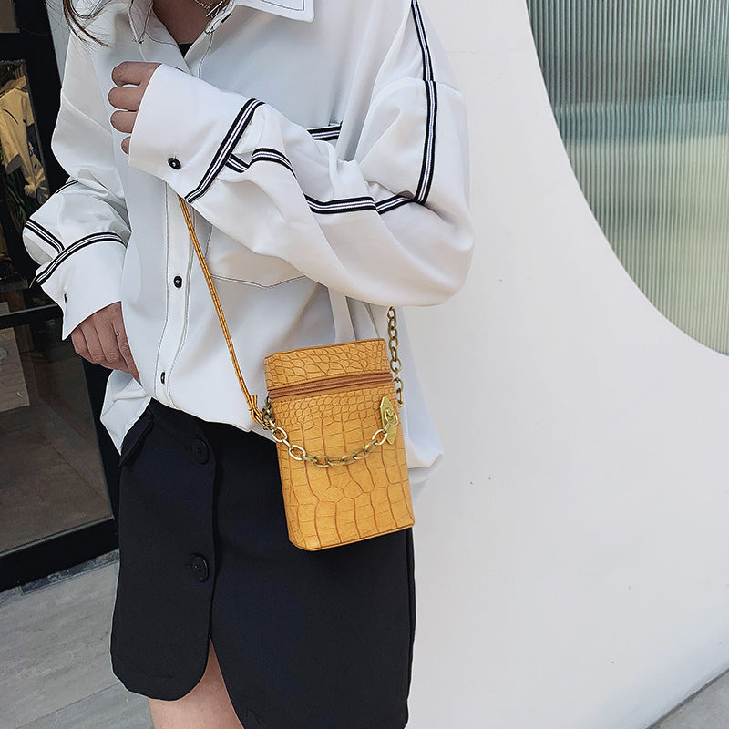 IELGY crocodile pattern chain fashion simple messenger bag personality ins trend shoulder bag
