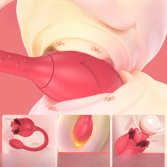 YOUTHAV Lotus vibration stimulation G-spot curved tube silicone fun jumping egg motor 12 frequency super strong vibration teasing tongue licking jumping egg
